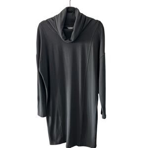 CAbi Cowl Neck shift dress Women’s Size Medium Gray Jersey Stretch Work Comfy